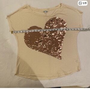 Express Cream Sequin Heart Skirt